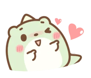 🥰 Desenho animado, Fofo, Dinossauro, Coração, Animal, Adesivo telegram sticker