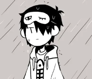 🌧 character, anime, sweat, sad, illustration, manga, cartoon telegram sticker
