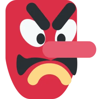👺 tengu, demon, mask, japanese, mythology, red telegram sticker
