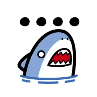 🐯 squalo, animale, mare, cartone animato, carino whatsapp sticker