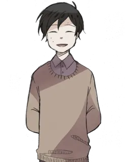 😄 Anime, Manga, Charakter, lächelnd, Pullover telegram sticker