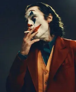 🃏 Joker Joker, clown, cigarette, DC Comics, Joaquin Phoenix, villain telegram sticker