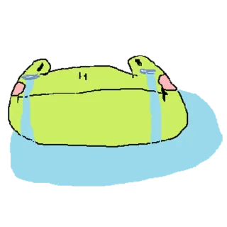 😭 เศร้า, ร้องไห้, กบ, มีม, น่ารัก telegram sticker