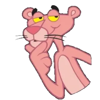 😏 Pink Panther cartoon, pink, panther, animal, character, funny telegram sticker