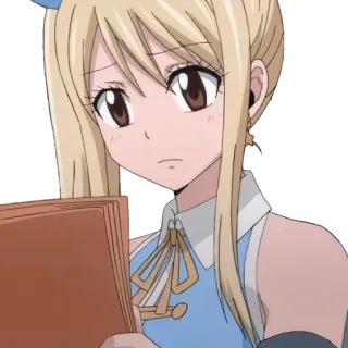 😕 Lucy Heartfilia Fairy Tail Anime, Cartoon, Mädchen, Süß, Lucy Heartfilia, Fairy Tail telegram sticker
