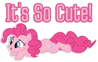 🤪 Pinkie Pie My Little Pony It's So Cute! dibujos animados, Pinkie Pie, lindo, poni, amistad, magia, MyLittlePony telegram sticker