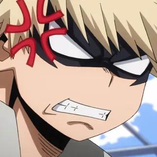 📚 Bakugo My Hero Academia anime, manga, angry, explosion, hero, character telegram sticker