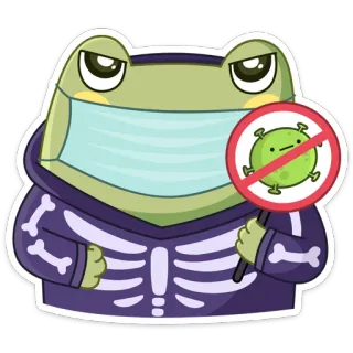 😷 rana, maschera, covid, virus, adesivo telegram sticker