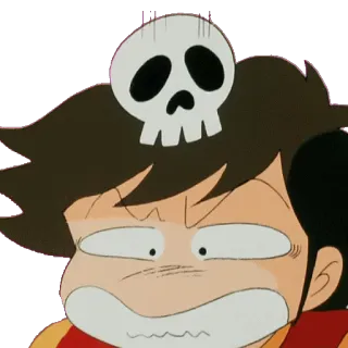 💀 cartoon, skull, anime, shocked, expression telegram sticker
