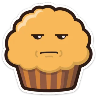 😐 มัฟฟิน, อาหาร, ของหวาน, การ์ตูน, อิโมจิ, ขนมอบ telegram sticker