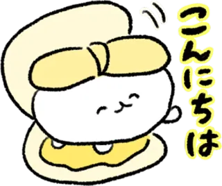 👋 こんにちは 可爱, 卡哇伊, 问候, 贝壳, 动物, 卡通 telegram sticker