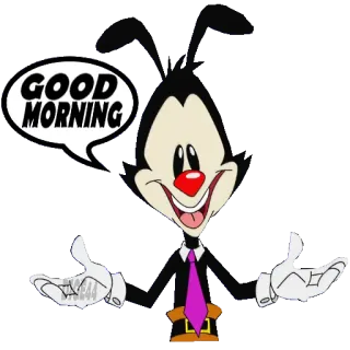 🛏 GOOD MORNING animaniacs, wakko, greeting, cartoon, good morning telegram sticker