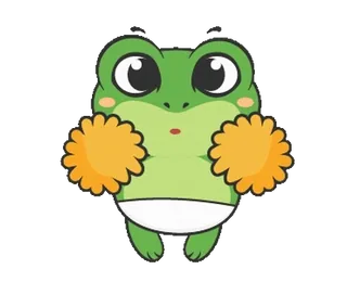 🥳 katak, imut, hewan, kartun, kawaii, ceria, hijau telegram sticker