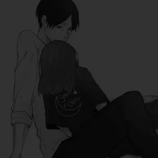 🌙 good night para, dobranoc, księżyc, gwiazdy, anime, romans telegram sticker