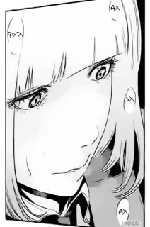 😏 AX manga, anime, woman, illustration, art whatsapp sticker