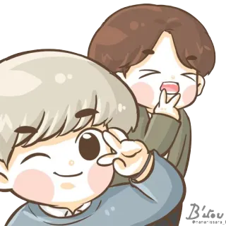 ♥ hoạt hình, nhân vật, dễ thương, biểu tượng hòa bình telegram sticker