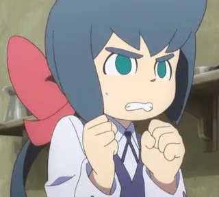 😠 Sucy Manbavaran Little Witch Academia Anime, Strega, Cartone animato, Arrabbiato, Sucy Manbavaran, Little Witch Academia, Personaggio telegram sticker
