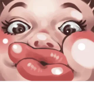 😗 лицо, смешной, мультяшный, выражение, большие губы telegram sticker