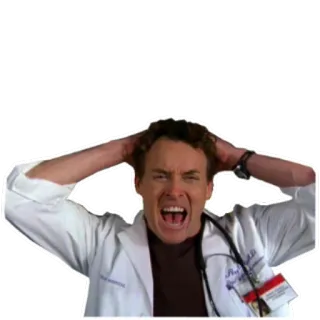 😡 Dr. John 'J.D.' Dorian Scrubs scrubs, jd, dr. dorian, stressed, doctor, medical telegram sticker