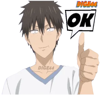 🆗 OK anime, ok, thumbs up, agreement, male telegram sticker