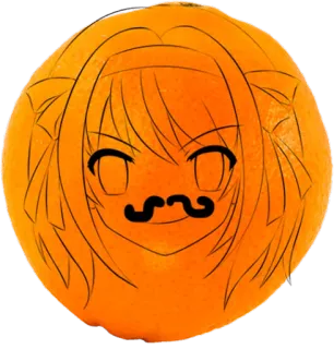 😏 orange, fruit, mustache, anime, face, halloween, cute whatsapp sticker