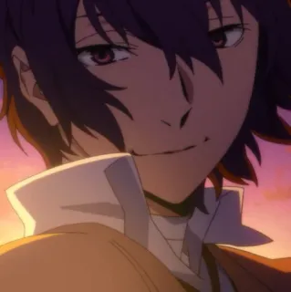 ☄ Dazai Osamu Bungou Stray Dogs Anime, Bungou Stray Dogs, Dazai Osamu, Personaje, Sonriendo, Sonrisa burlona whatsapp sticker