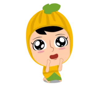😳 Cartone animato, Personaggio, Carino, Giallo, Illustrazione telegram sticker