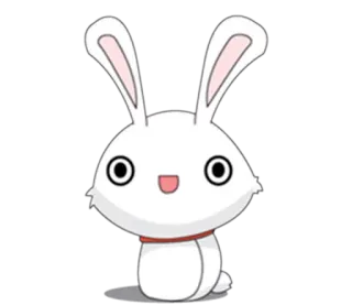 😳 lapin, lapinou, mignon, animal, dessin animé, blanc whatsapp sticker