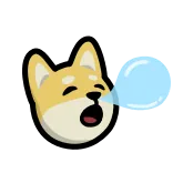 😪 cane, shiba inu, bolla di sapone, bolla telegram sticker