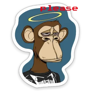 😂 please bored ape, nft, khỉ, phim hoạt hình, halo whatsapp sticker