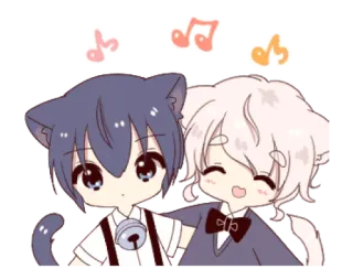 🐱 Аниме, Кот, Музыка, Милый, Каваи whatsapp sticker