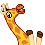 🕺 giraffa, animale, carino, cartone animato, divertente, felice telegram sticker