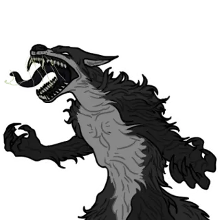 😡 werewolf, monster, fantasy, creature, horror telegram sticker