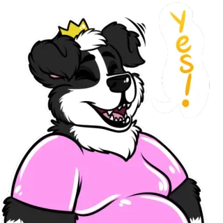 😄 yes! cane, corona, animale, felice, sì whatsapp sticker
