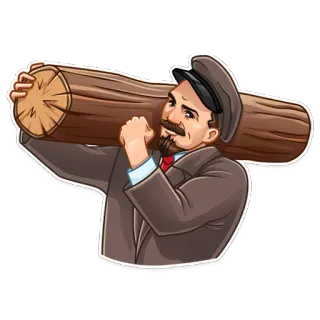 💪 Lenin Lenin, Comunismo, URSS, Figura politica, Unione Sovietica, Legno, Tronco telegram sticker