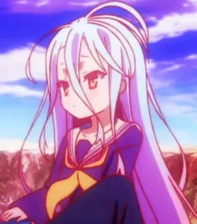 🙁 Shiro No Game No Life Anime, Shiro, No Game No Life, Dễ thương, Cô gái, Manga whatsapp sticker