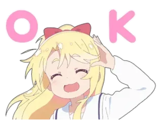 😆 OK Dibujo animado, Anime, Chica, Ok, Aprobación, Positivo telegram sticker
