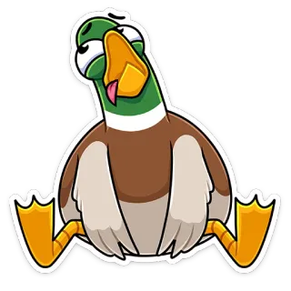 🤪 pato, desenho animado, animal, pássaro telegram sticker