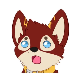 😯 zorro, dibujos animados, animal, lindo, pegatina telegram sticker