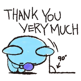 🙏 THANK YOU VERY MUCH thank you, kindness, cute, gratitude, blue telegram sticker