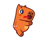 🏃‍♀️ 카피바라, 동물, 귀여운, 카와이, 스티커 telegram sticker