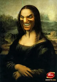🤨 MMOSITE.COM Mona Lisa, Parodia, MMO, Sitio web, Arte digital whatsapp sticker