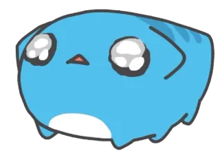 😢 desenho animado, adesivo, azul, animal, gato telegram sticker