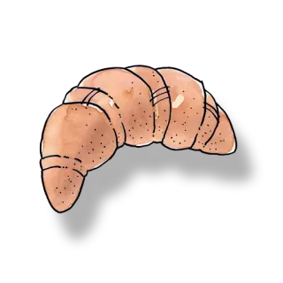 🍞 Круассан, Выпечка, Еда, Завтрак, Выпеченный, Хлеб telegram sticker