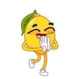 👏 lemon, cartoon, emoji, fruit, cute, happy telegram sticker