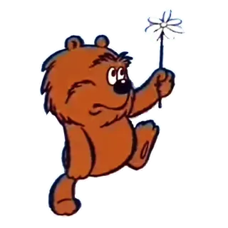 🥳 urso, flor, desenho animado, fofo, animal, personagem, ilustração telegram sticker