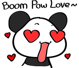 💦 panda, love, hearts, cute, cartoon, animal telegram sticker