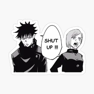 😒 SHUT UP !!! Anime, Mangá, Gritando, Quadrinhos, Cala a boca telegram sticker