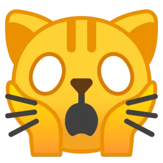 🙀 kucing, emoji, terkejut, terkejut, oranye telegram sticker