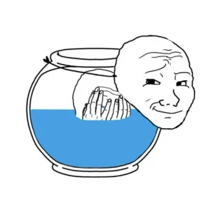 😭 Wojak Meme, Wojak, Doomer, Akwarium, Smutny, Wyraz twarzy telegram sticker